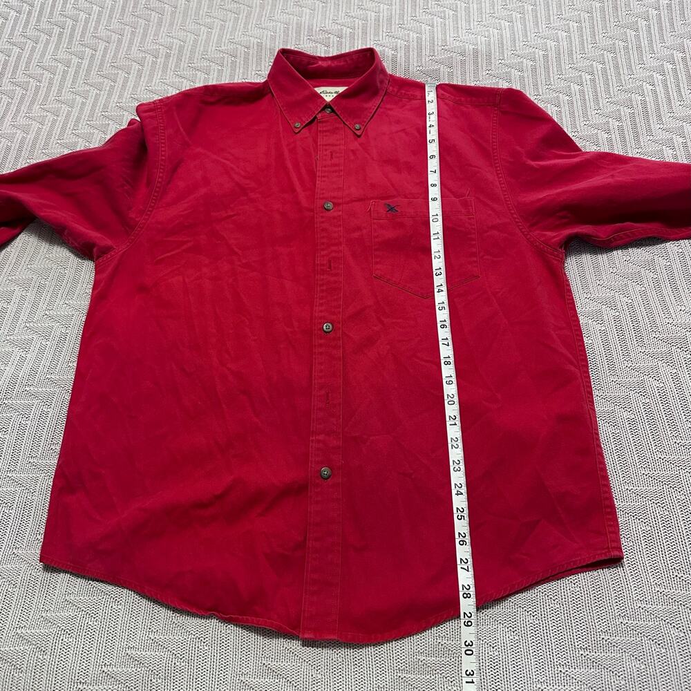 Vintage Eddie Bauer Solid Red Button Down Size M - image 8